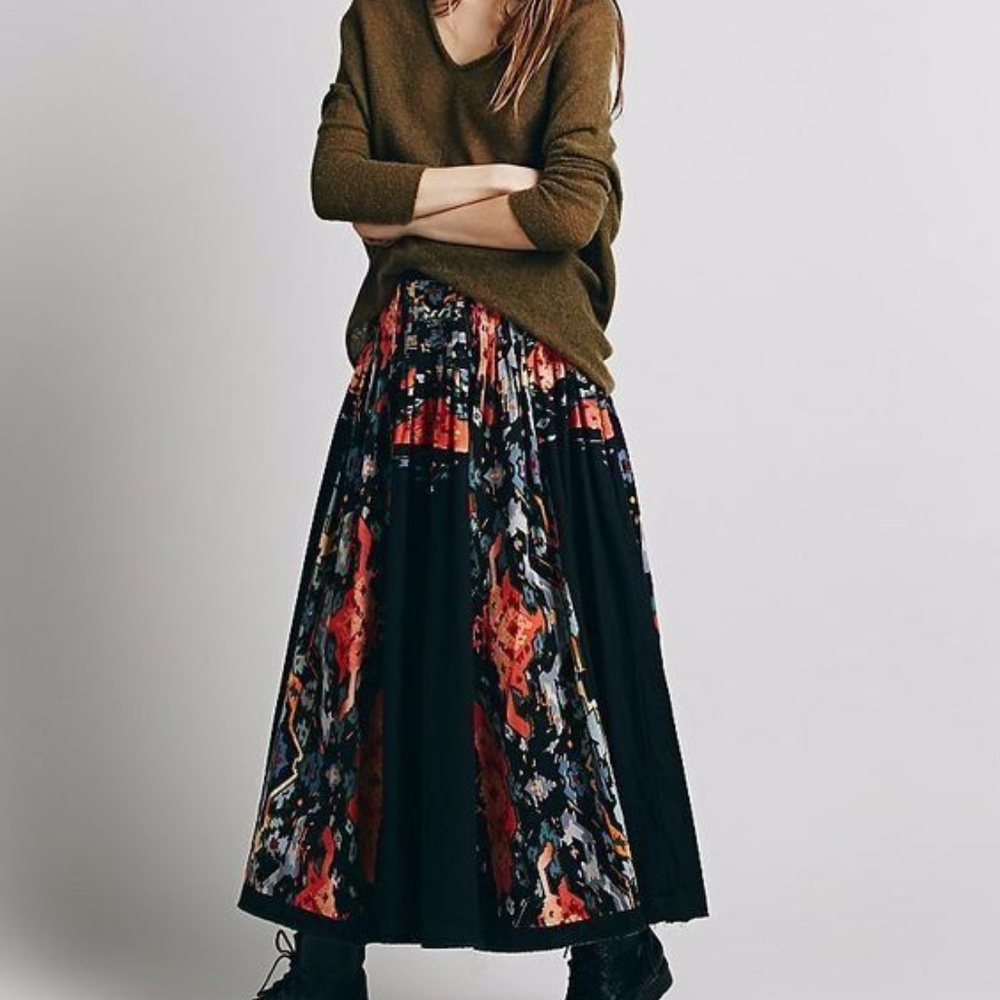 Free People One Roaring Twenties Floral Maxi Skirt